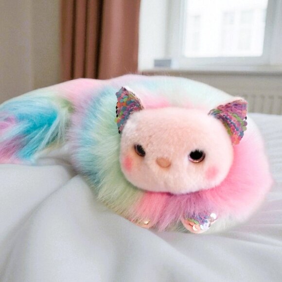 Douglas Prism Rainbow Cat Fuzzle Plush 14" Cuddle Toy - Picture 2 of 15